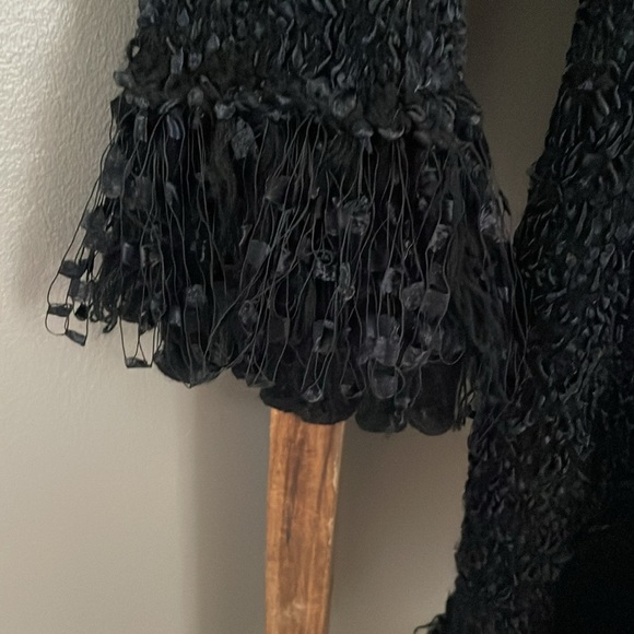 Anthropology Lapis Black Waterfall Ruffle Collar Long Knit Cardigan/Sweater
NWOT - Picture 8 of 10
